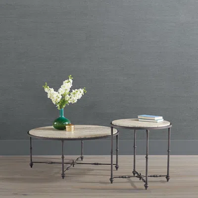 Frontgate Tivoli Round Coffee & Side Tables In Blue