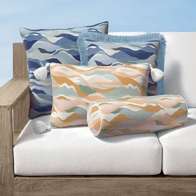 Frontgate Tuscan Hills Indoor/outdoor Pillow In Blue