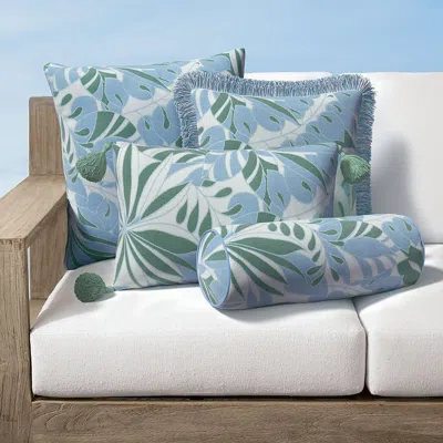 Frontgate Verano Palm Indoor/outdoor Pillow In Blue