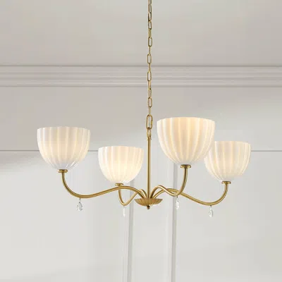Frontgate Veronica Four-light Chandelier In Gold