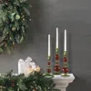 Frontgate Vintage Christmas Glass Candlestick Holders, Set Of Three