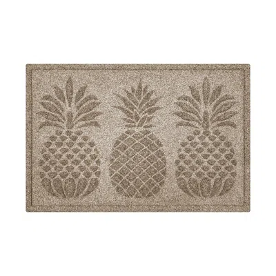 Frontgate Water & Dirt Shield  Pineapple Trio Door Mat In Medium Gray
