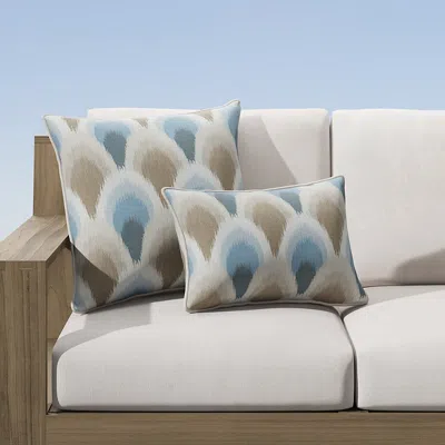 Frontgate West Bay Ikat Indoor/outdoor Pillow In Blue