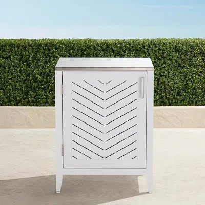 Frontgate Westport Aluminum Cabinet In Matte White