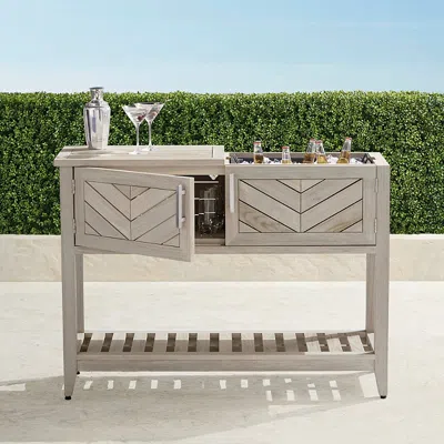 Frontgate Westport Console With Beverage Tub In Weathered In Brown