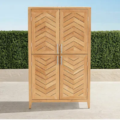 Frontgate Westport Pantry Cabinet In Natural Teak In Brown