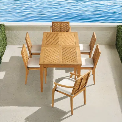 Frontgate Westport Teak 7-pc. Rectangular Dining Set In Natural
