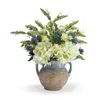 FRONTGATE WILD HEATHER AND HYDRANGEA IN CERAMIC VASE