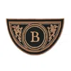 Frontgate Wingate Monogrammed Half-round Door Mat In Gray