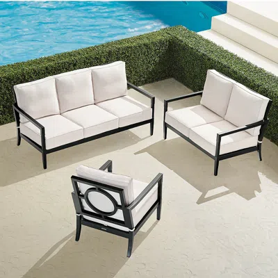 Frontgate Winhill 3-pc. Sofa Set In Jet Black Aluminum