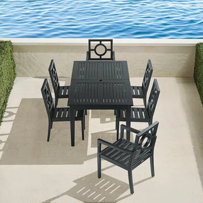 Frontgate Winhill 7-pc. Dining Set In Jet Black Aluminum