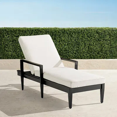 Frontgate Winhill Chaise With Cushions In Jet Black Aluminum In White