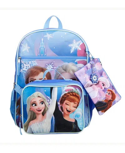 Frozen Kids' Girl's 5 Pc Backpack Set In Blue