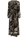 F.r.s For Restless Sleepers For Restless Sleepers Printed Silk Dress In Brown