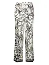 F.r.s For Restless Sleepers White White Printed Silk Trousers In White
