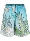 F.r.s For Restless Sleepers Printed Drawstring Cotton Shorts In Clear Blue