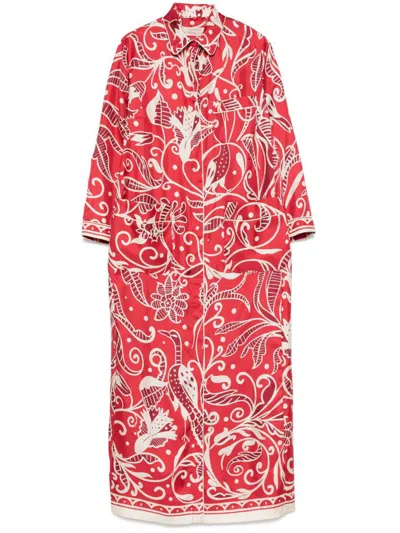 F.R.S FOR RESTLESS SLEEPERS F.R.S. - FOR RESTLESS SLEEPERS PRINTED SILK LONG SHIRTDRESS