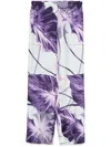F.r.s For Restless Sleepers For Restless Sleepers Printed Silk Trousers In Purple