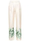 F.r.s For Restless Sleepers For Restless Sleepers Silk Printed Trousers In White