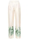 F.r.s For Restless Sleepers For Restless Sleepers Silk Printed Trousers In White