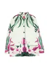 F.r.s . Printed Silk Jacket In White