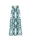 F.r.s . Printed Silk Dress In Green
