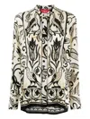 F.r.s . Printed Silk Shirt In Black