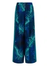 F.r.s . Printed Silk Trousers In Blue