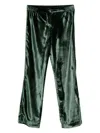 F.r.s . Velvet High Waisted Trousers In Green