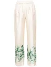 F.r.s . Silk Printed Trousers In Neutral