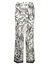 F.r.s For Restless Sleepers Printed Silk Trousers In White