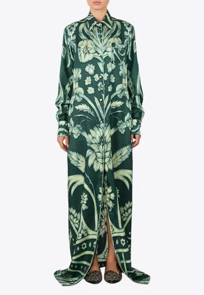 F.r.s For Restless Sleepers Antea Silk Floral Maxi Dress In Multi