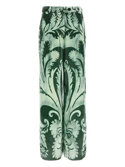 F.r.s For Restless Sleepers Arche Tropical-print Trousers In Green