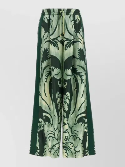 F.r.s For Restless Sleepers Asteria Pants Allover Print Elastic Waistband In Green