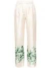 F.r.s For Restless Sleepers For Restless Sleepers Silk Printed Trousers In White