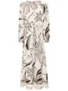F.r.s For Restless Sleepers For Restless Sleepers Printed Silk Dress