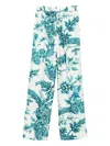 F.r.s For Restless Sleepers Bird-print Elasticated-waist Straight Trousers In Multi