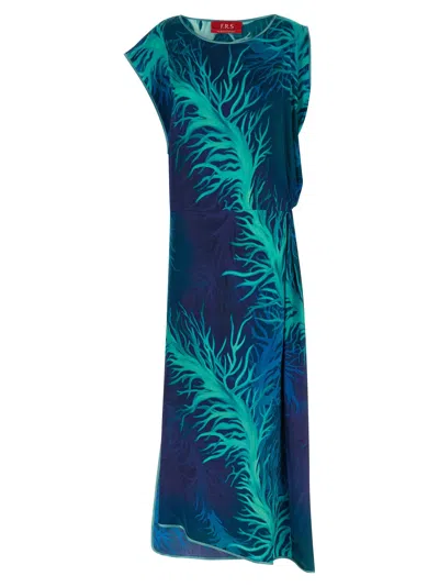 F.r.s For Restless Sleepers F.r.s. - For Restless Sleepers Blue Viscose Long Women's Dress In Multi