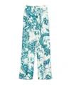 F.r.s For Restless Sleepers For Restless Sleepers Printed Silk Trousers In Blue