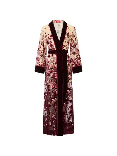 F.r.s For Restless Sleepers Empusa Devoré Velvet Robe In Neutrals