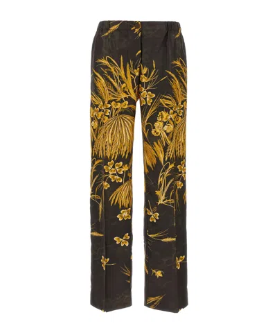 F.R.S FOR RESTLESS SLEEPERS FLORAL-PRINT SILK TROUSERS