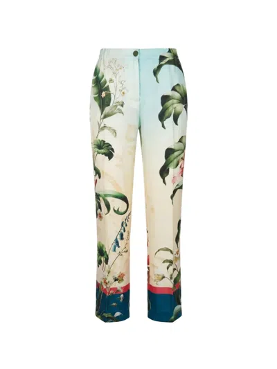 F.r.s For Restless Sleepers Etere Floral-print Silk Trousers In Multi
