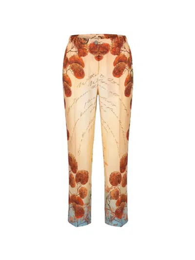 F.r.s For Restless Sleepers Etere Graphic-print Silk-satin Trousers In Multi