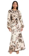 F.r.s For Restless Sleepers F. R.s For Restless Sleepers Arianna Dress Palm And Renaissance Flowers In Palm And Renaissance Flowers