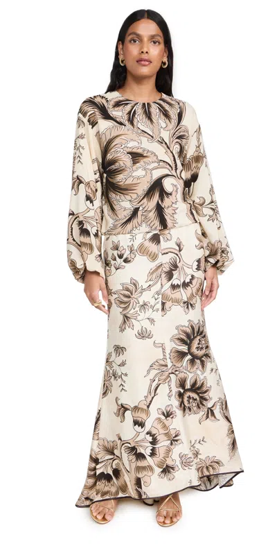 F.r.s For Restless Sleepers F. R.s For Restless Sleepers Arianna Dress Palm And Renaissance Flowers