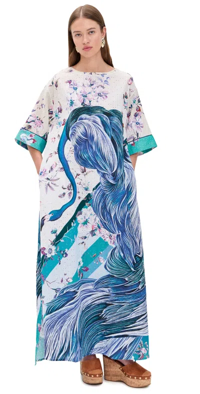 F.r.s For Restless Sleepers F. R.s For Restless Sleepers Eaco Dress Swan Fenicottero In Blue