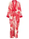 F.r.s For Restless Sleepers Printed Silk Dress In Red