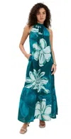 F.r.s For Restless Sleepers F. R.s For Restless Sleepers Melicerte Dress Teal/forest Flowers In Teal/forest Flowers