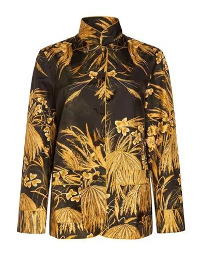 F.r.s For Restless Sleepers F. R.s For Restless Sleepers Woman Jacket Black Size Xl Silk In Yellow
