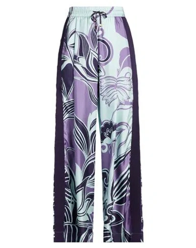 F.r.s For Restless Sleepers F. R.s For Restless Sleepers Woman Pants Sky Blue Size S Silk In Multi